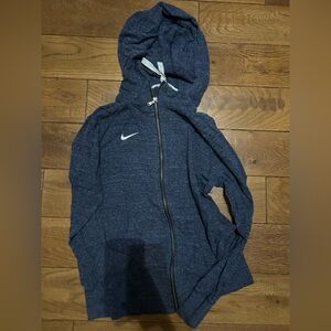 Large navy zip up sweater